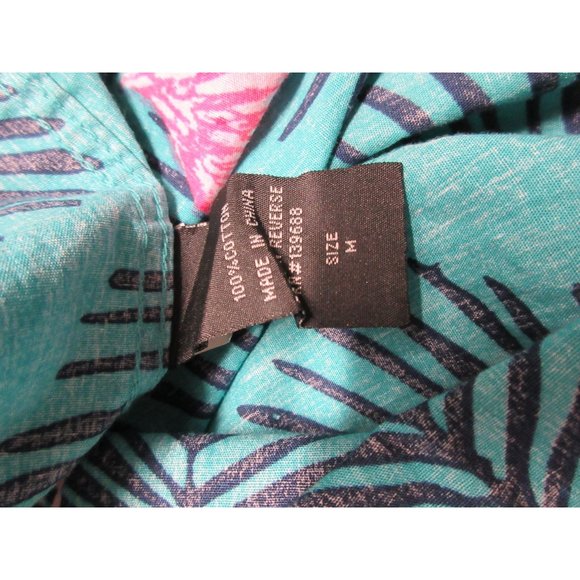 Ocean Current men's pink flamingo short sleeve button down shirt, M - Picture 7 of 10